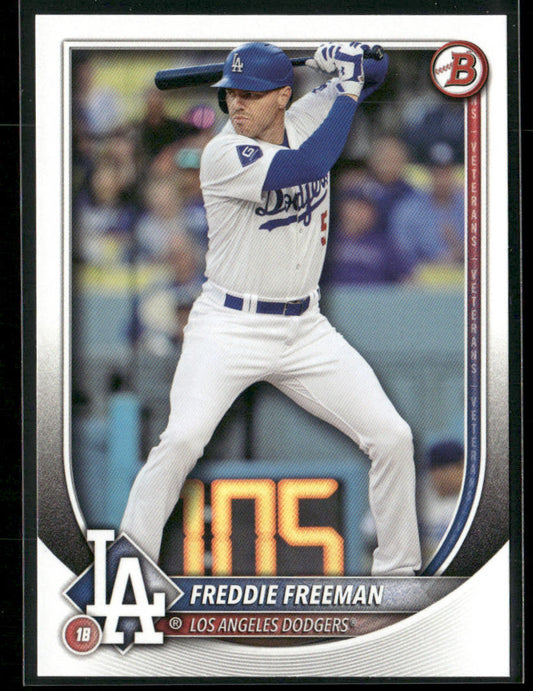 Freddie Freeman 2025 Bowman #5 Los Angeles Dodgers front