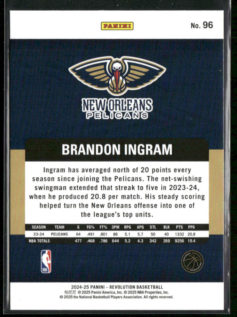 Brandon Ingram 2024-25 Panini Revolution #96 New Orleans Pelicans front