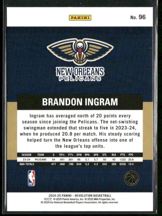 Brandon Ingram 2024-25 Panini Revolution #96 New Orleans Pelicans front