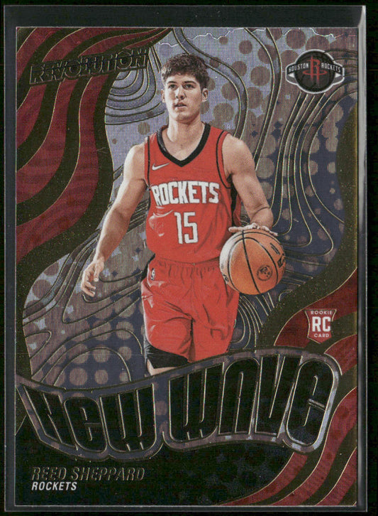 Reed Sheppard 2024-25 Panini Revolution New Wave #15 Houston Rockets front