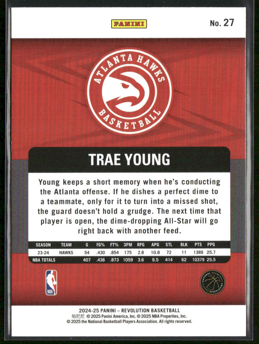 Trae Young 2024-25 Panini Revolution #27 Atlanta Hawks back