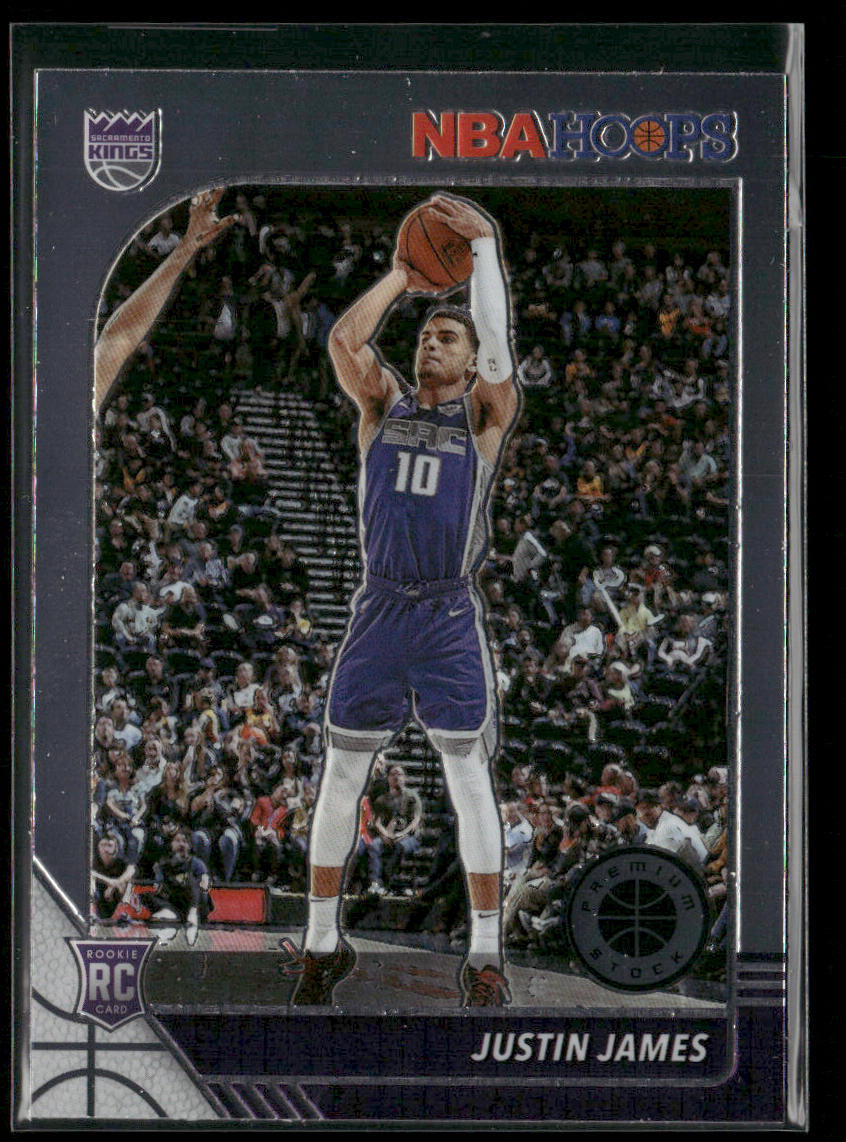 Justin James 2019-20 Hoops Premium Stock Prizms Silver #244 RC Sacramento Kings front