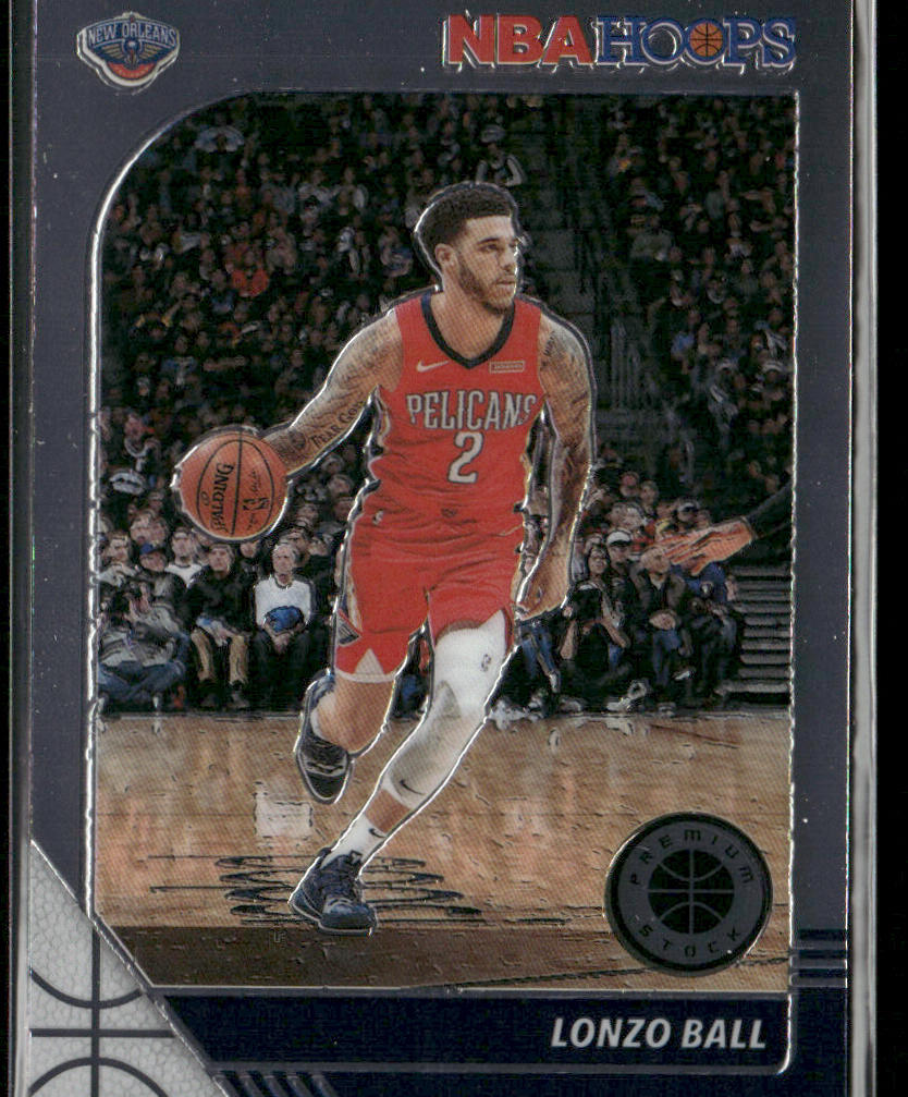 Lonzo Ball 2019-20 Hoops Premium Stock #116 New Orleans Pelicans front