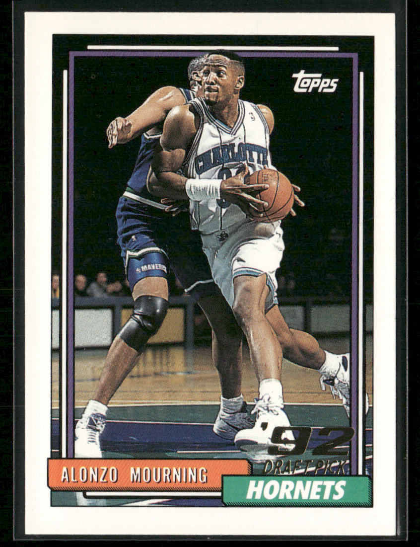 Alonzo Mourning 1992-93 Topps Gold #393 RC Charlotte Hornets front