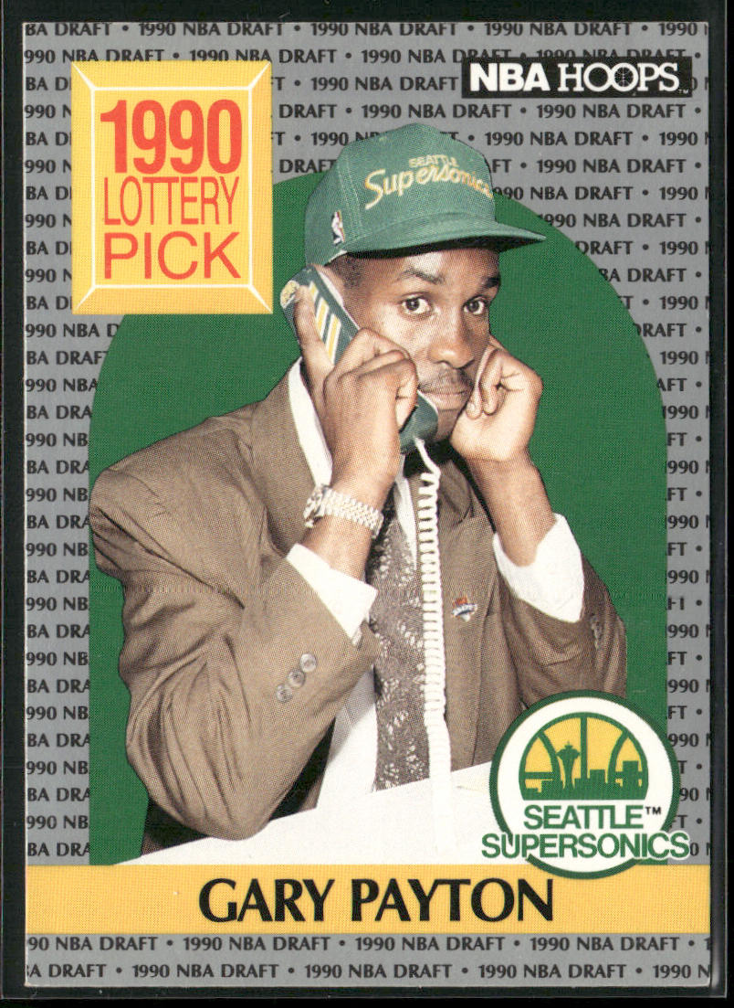 Gary Payton 1990-91 Hoops #391 RC Seattle SuperSonics front