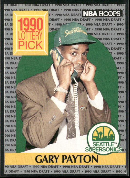 Gary Payton 1990-91 Hoops #391 RC Seattle SuperSonics front