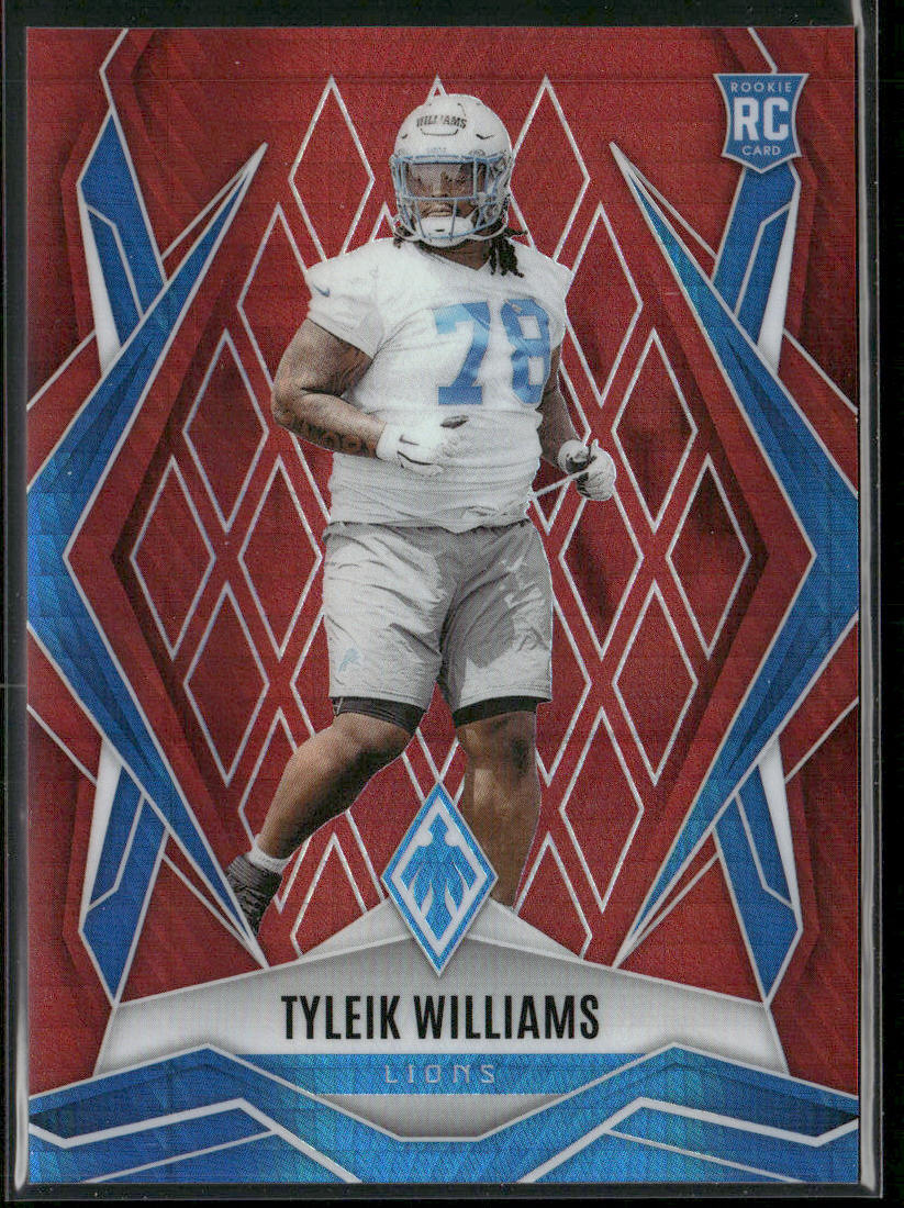 Tyleik Williams 2025 Panini Phoenix Red Hyper Prizm #230 SN,RC Detroit Lions front