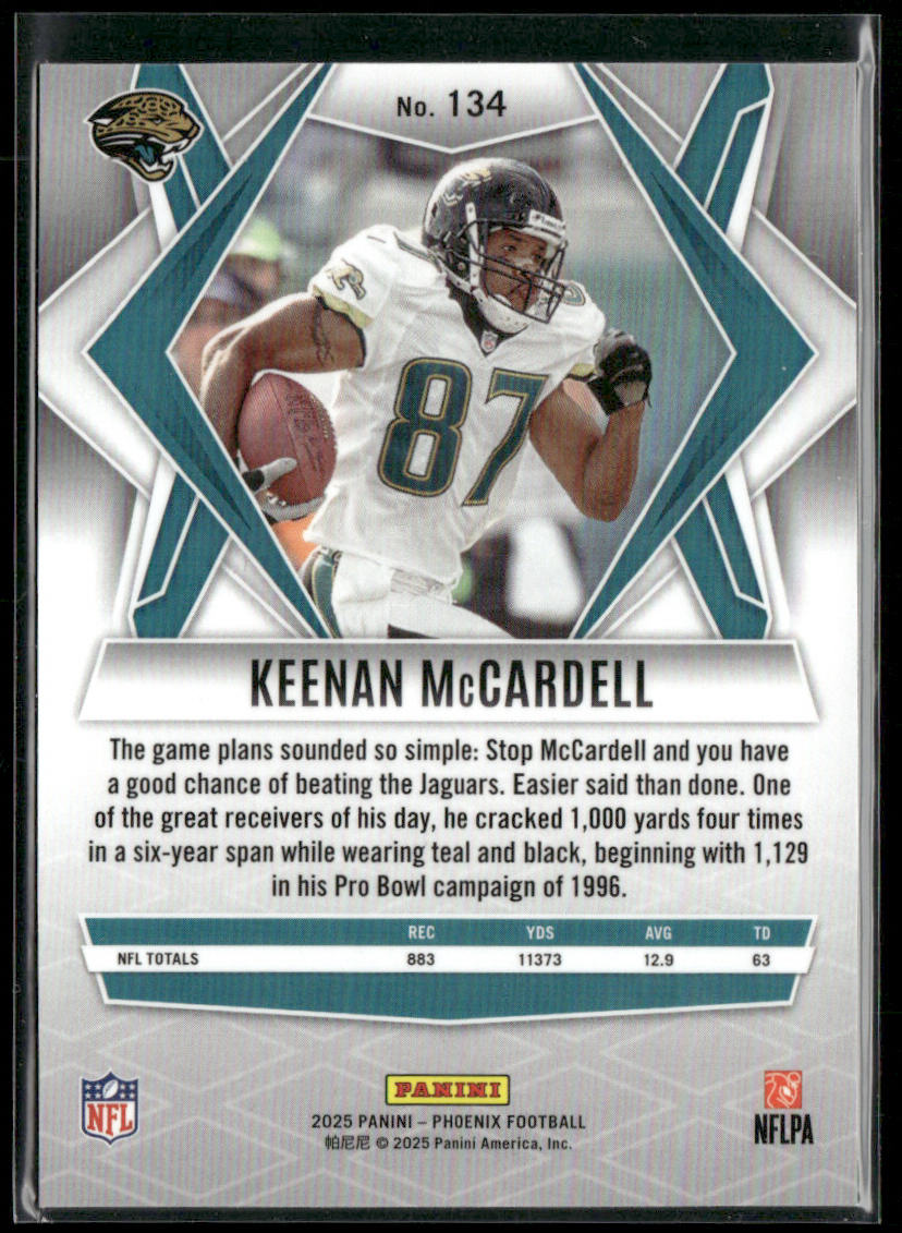 Keenan McCardell 2025 Panini Phoenix Silver Prizm #134 Jacksonville Jaguars back