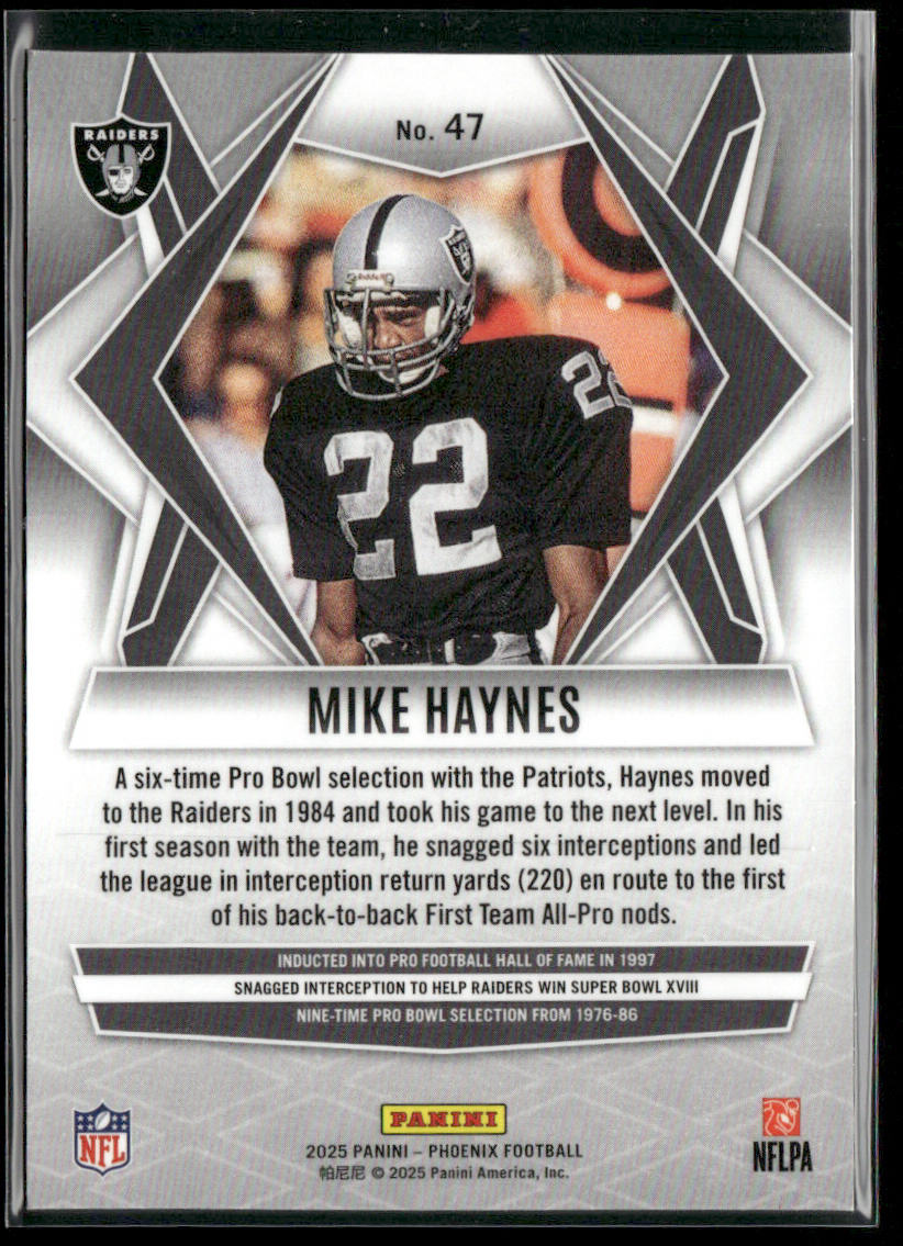 Mike Haynes 2025 Panini Phoenix #47 Los Angeles Raiders back
