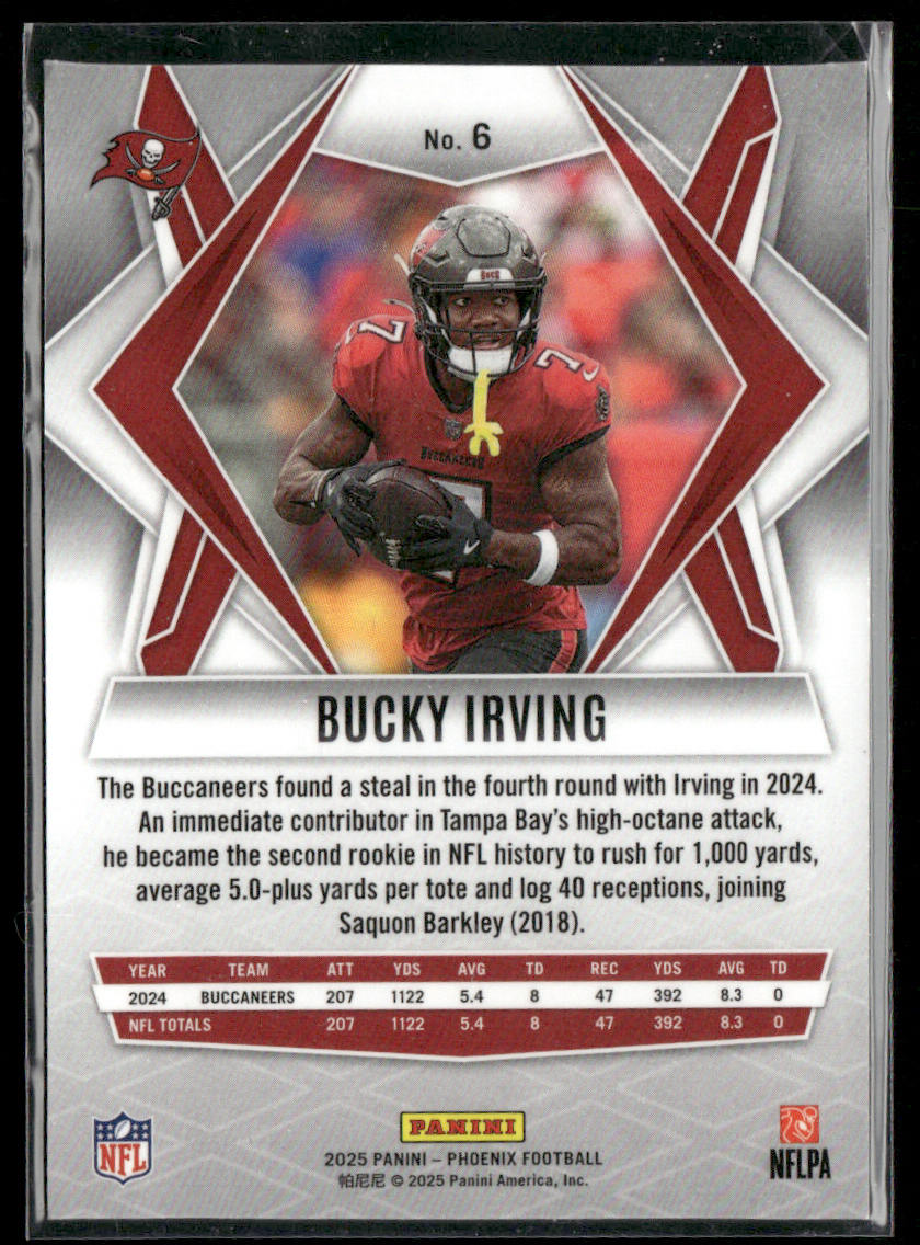 Bucky Irving 2025 Panini Phoenix #6 Tampa Bay Buccaneers back