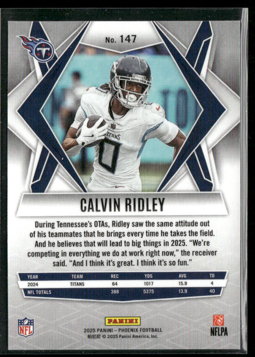 Calvin Ridley 2025 Panini Phoenix #147 Tennessee Titans back