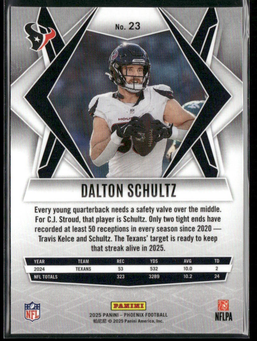 Dalton Schultz 2025 Panini Phoenix #23 Houston Texans back