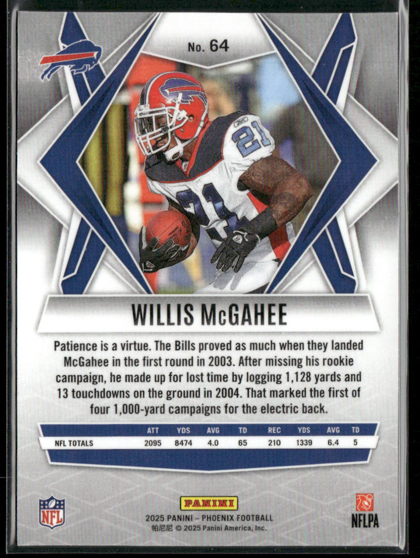 Willis McGahee 2025 Panini Phoenix #64 Buffalo Bills back