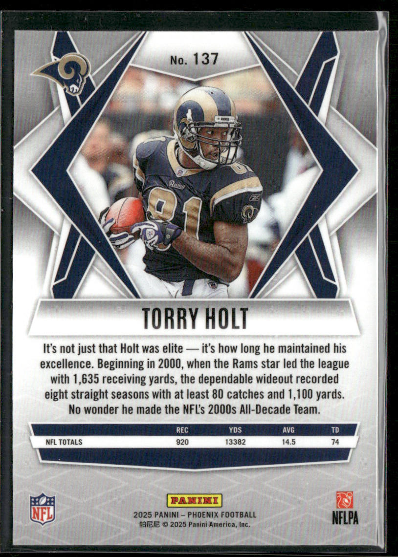 Torry Holt 2025 Panini Phoenix #137 St. Louis Rams back