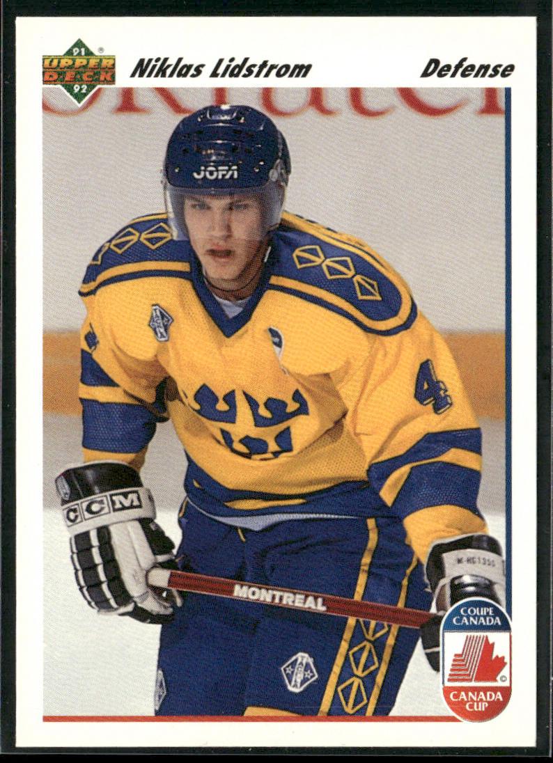 Nicklas Lidstrom 1991-92 Upper Deck #26 RC Sweden back