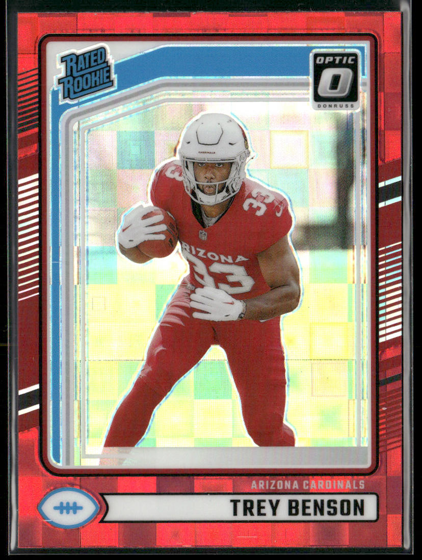 Trey Benson 2024 Donruss Optic Rated Rookies Preview Red Pandora #326 RC front