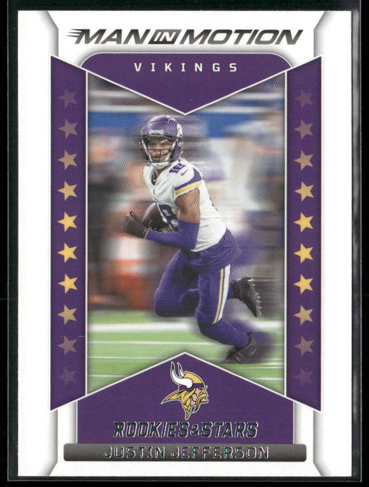 Justin Jefferson 2022 Panini Rookies & Stars Man In Motion #MM-12 Vikings front
