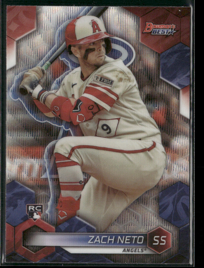 Zach Neto 2023 Bowman's Best Wave Refractors #8 Los Angeles Angels front