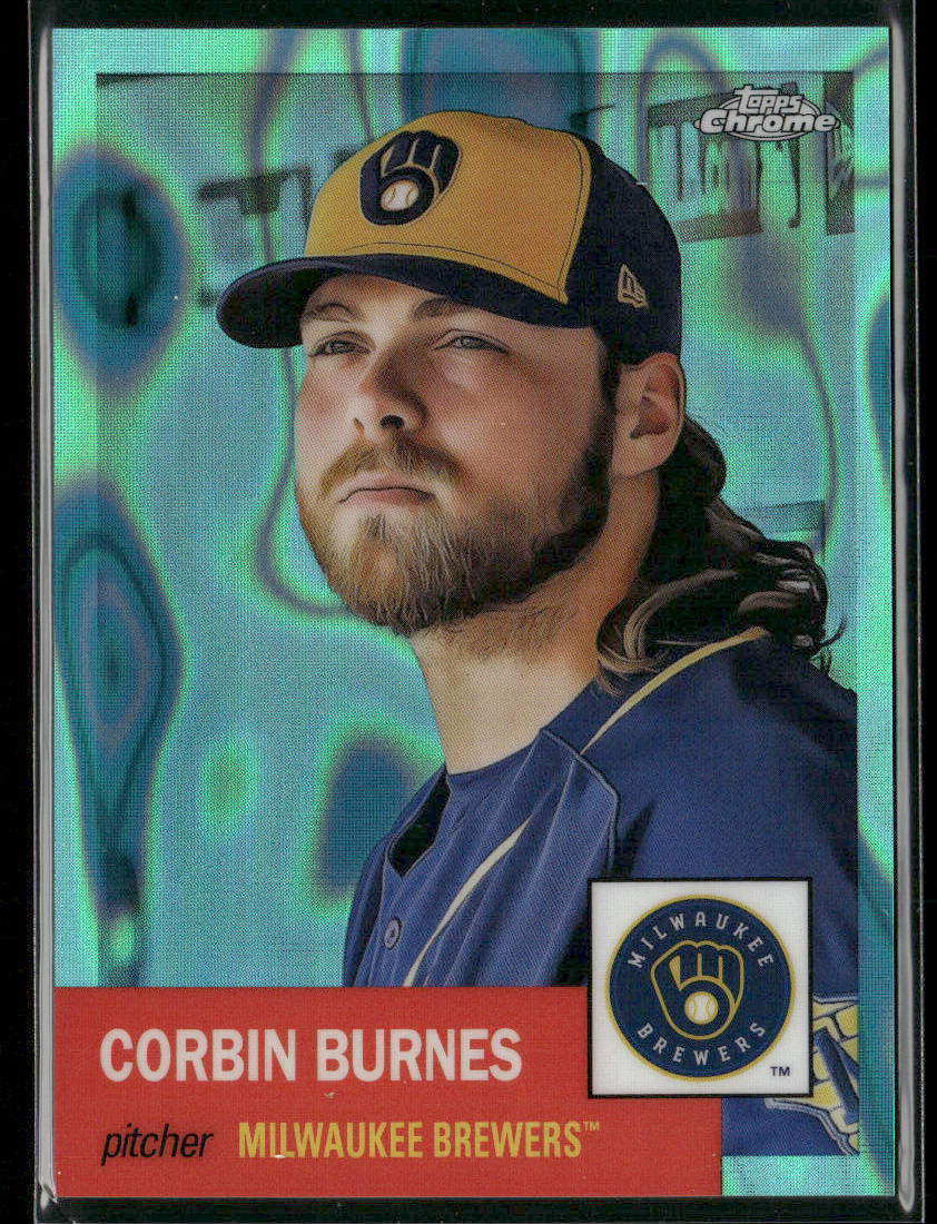 Corbin Burnes 2022 Topps Chrome Platinum Anniversary Aqua Lava Refractor #456 SN front