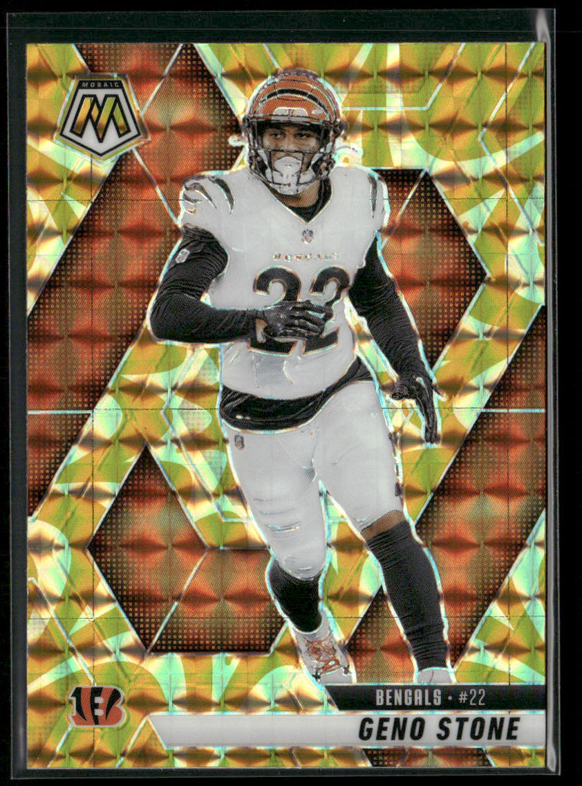 Geno Stone 2025 Panini Mosaic Mosaic Reactive Yellow #186 Cincinnati Bengals front