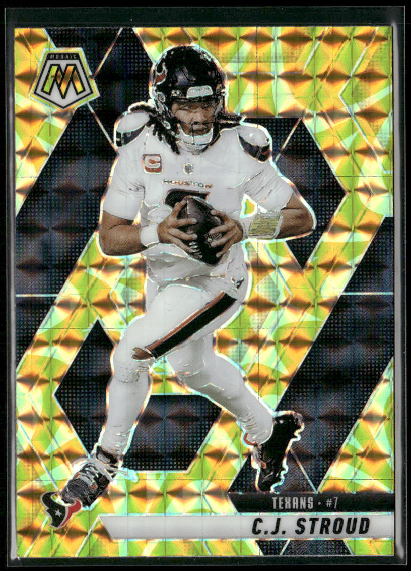 C.J. Stroud 2025 Panini Mosaic Mosaic Reactive Yellow #71 Houston Texans front