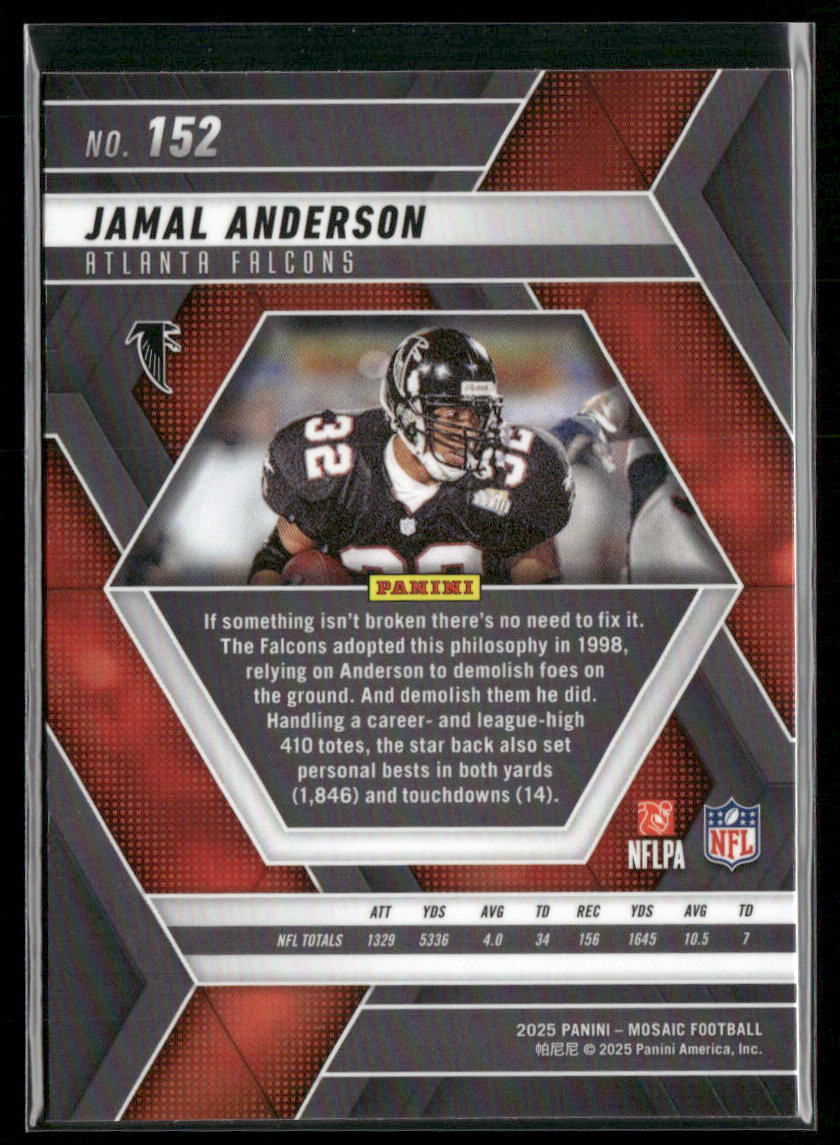 Jamal Anderson 2025 Panini Mosaic #152 Atlanta Falcons back
