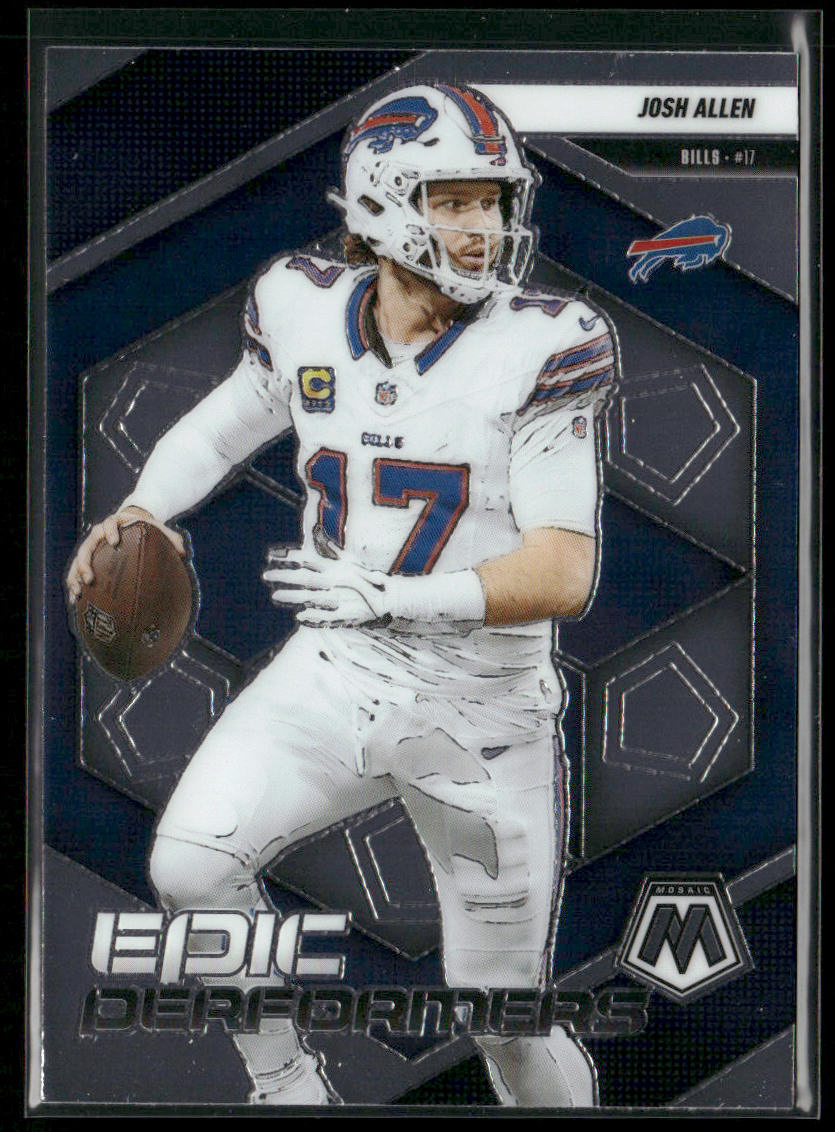 Josh Allen 2025 Panini Mosaic Epic Performers #9 Buffalo Bills front