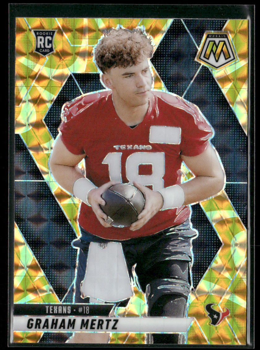 Graham Mertz 2025 Panini Mosaic Mosaic Reactive Yellow #392 RC Houston Texans front