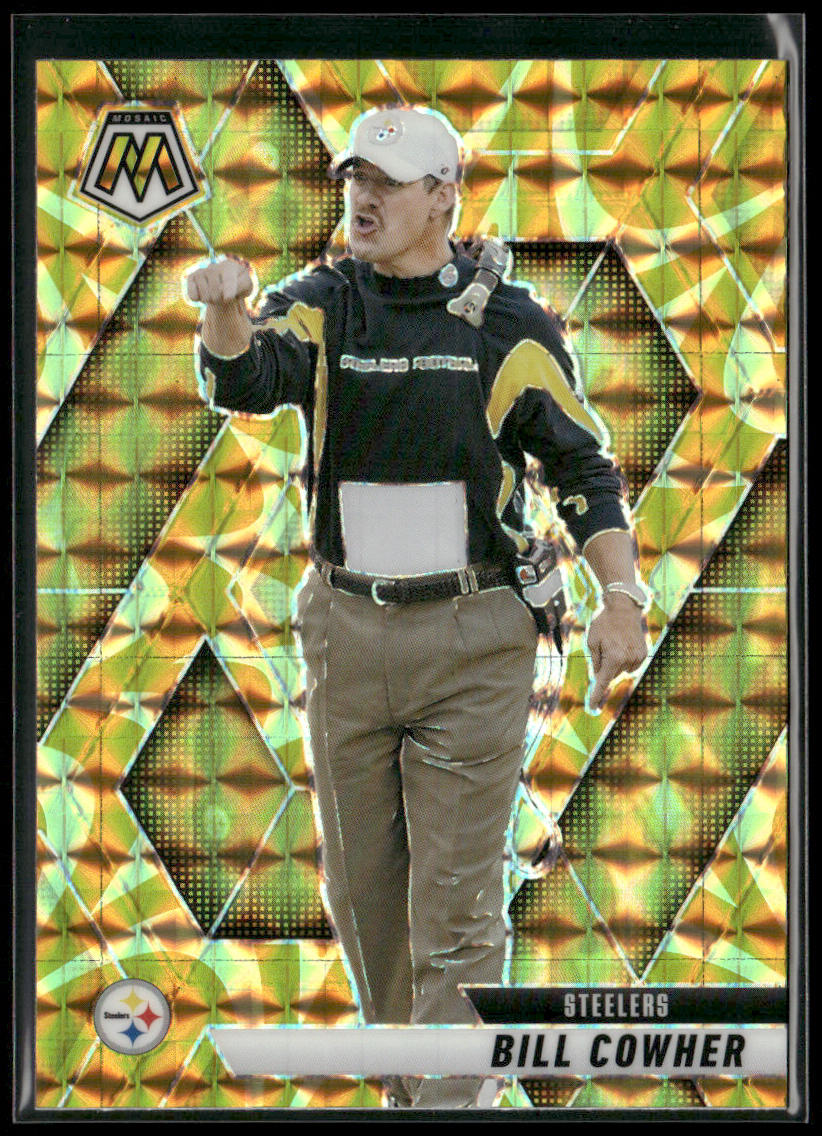 Bill Cowher 2025 Panini Mosaic Mosaic Reactive Yellow #226 Pittsburgh Steelers front