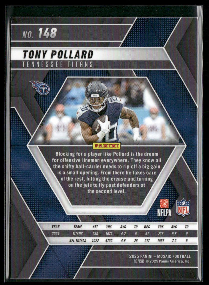 Tony Pollard 2025 Panini Mosaic #148 Tennessee Titans back