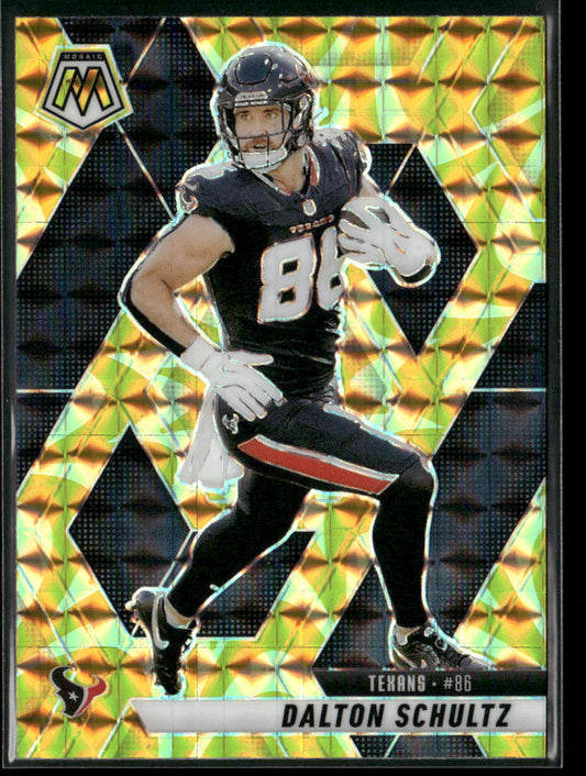 Dalton Schultz 2025 Panini Mosaic Mosaic Reactive Yellow #85 Houston Texans front
