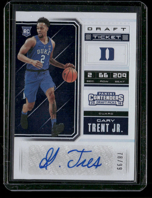 Gary Trent Jr. 2018 Panini Contenders Draft Picks Draft Ticket #67 SN,AU front