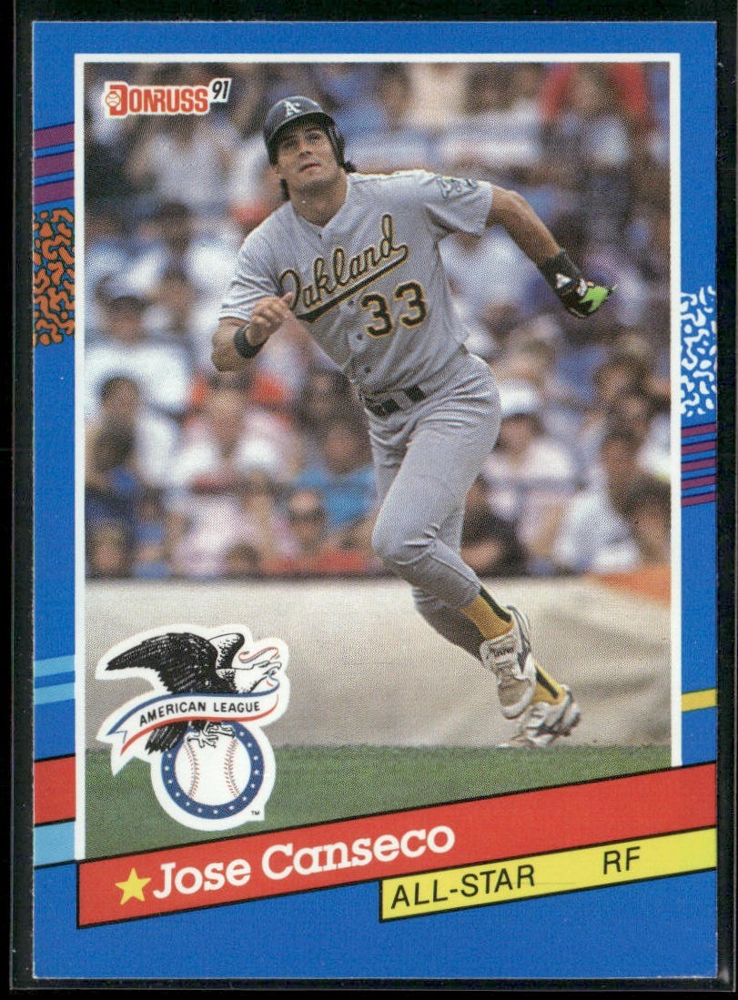 Jose Canseco Player Lot Bundle 10 Different Baseball Cards JC001 Athletics back