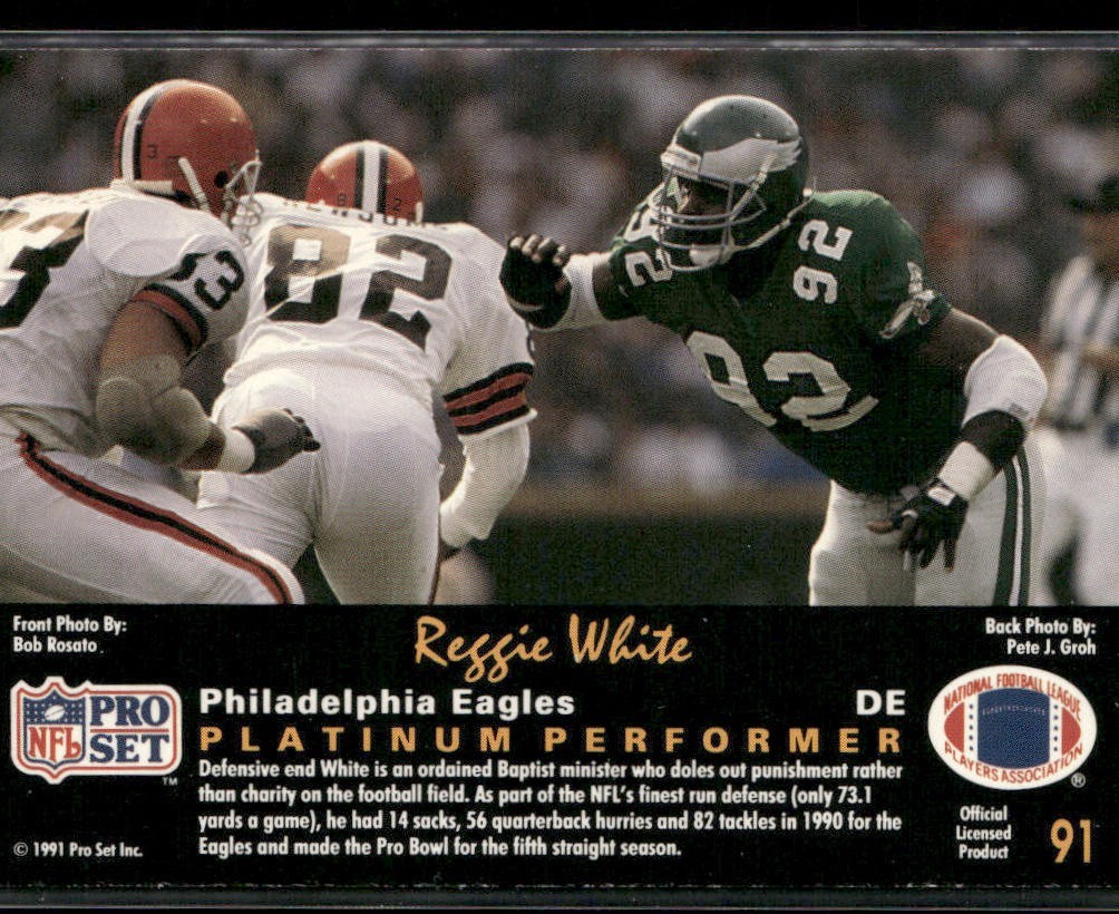 Reggie White Player Lot Bundle 10 Different Football Cards RW001 Eagles Packers back