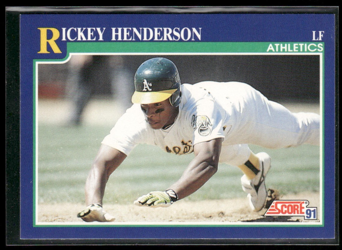 Rickey Henderson Lot Bundle 10 Different Baseball Cards RH001 Athletics back