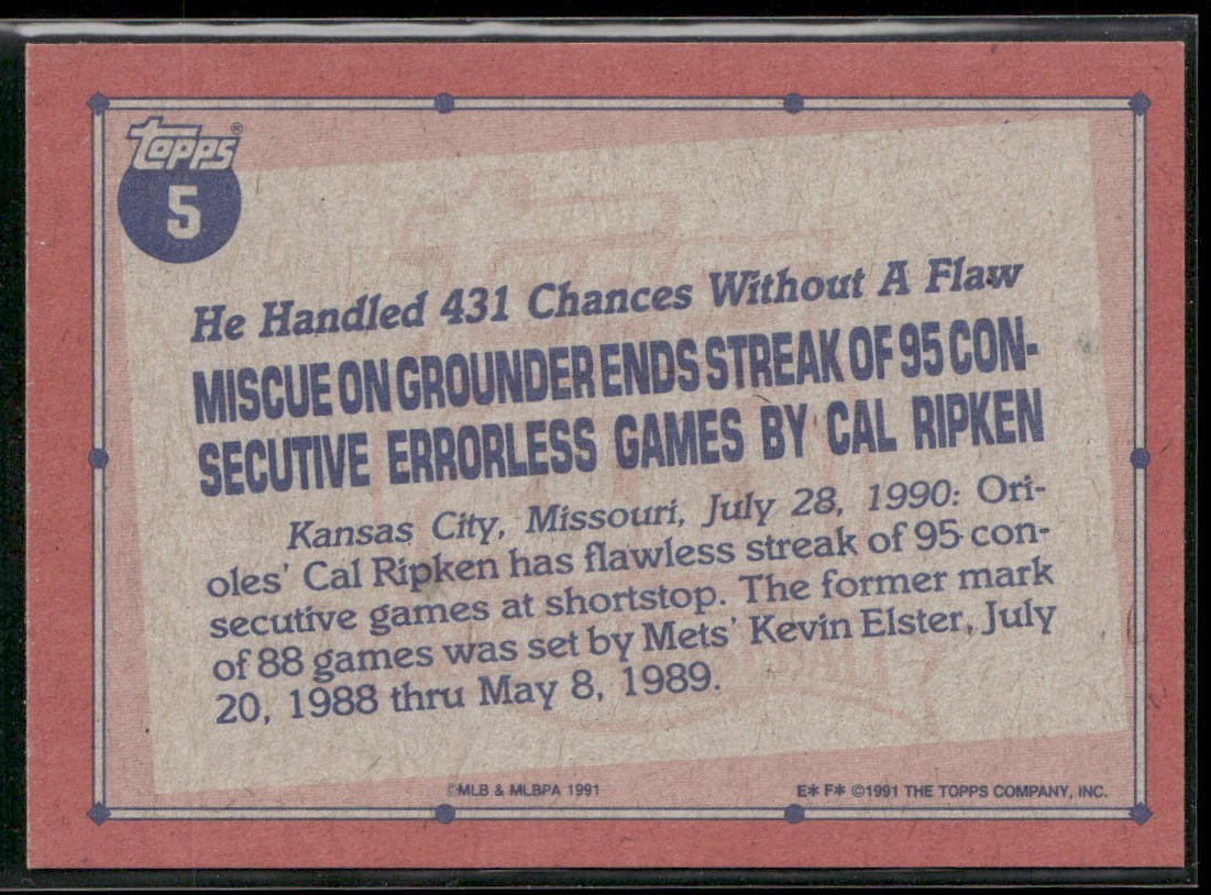 Cal Ripken Jr. Player Lot Bundle 10 Different Baseball Cards CRJ001 Orioles back