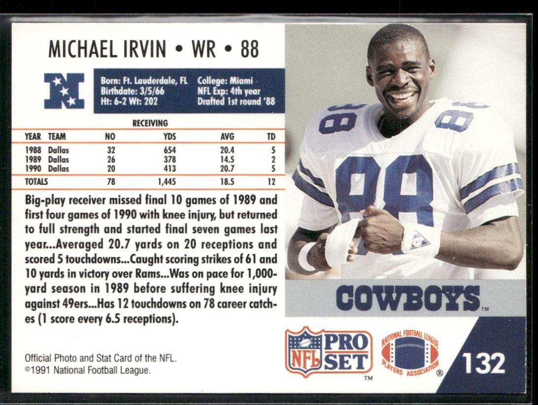 Michael Irvin Player Lot Bundle 10 Different Football Cards MI002 Cowboys back