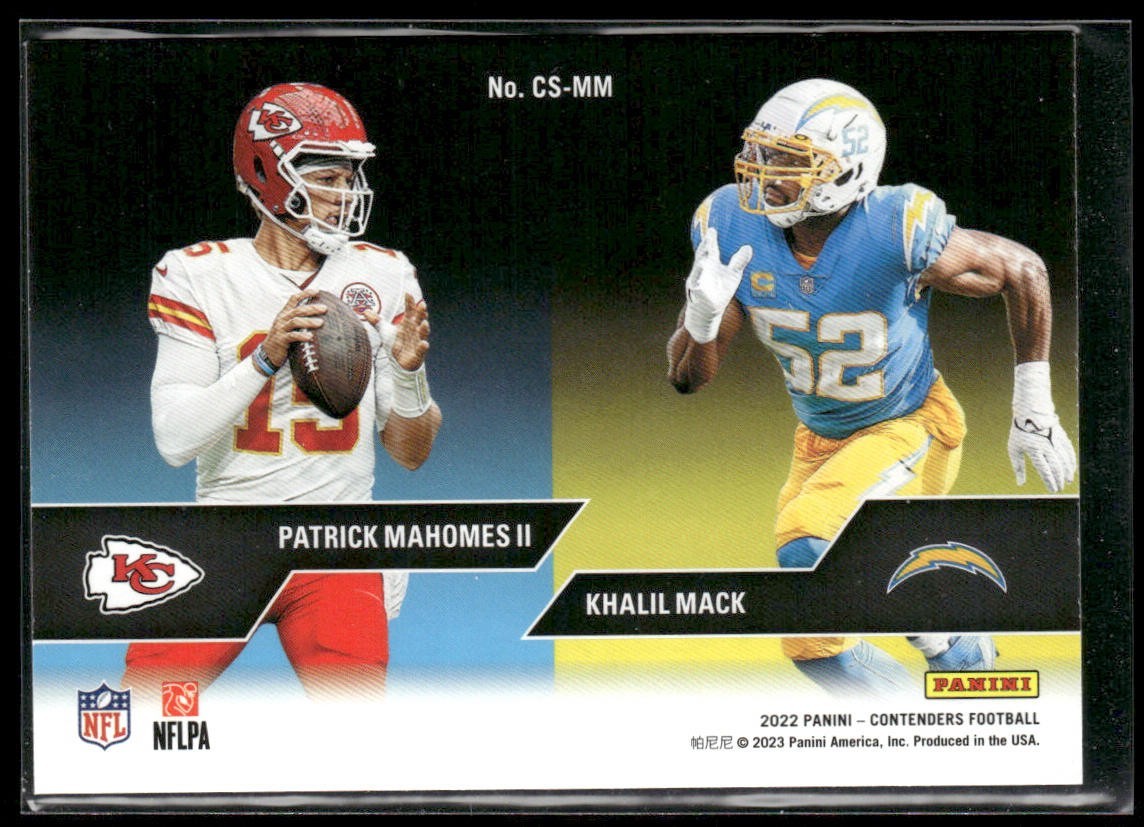 Patrick Mahomes II Player Lot Bundle 10 Different Football Cards PM001 Chiefs back