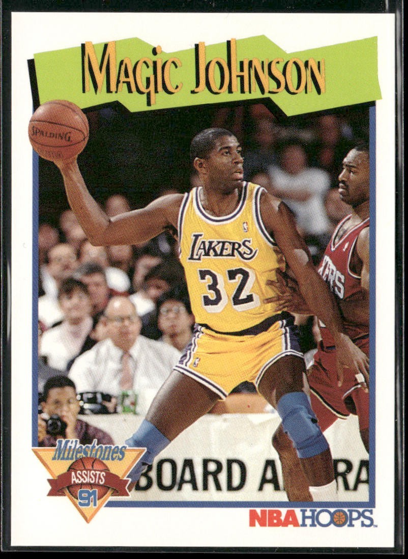 Magic Johnson Player Lot Bundle 10 Basketball Cards MJ003 Lakers back
