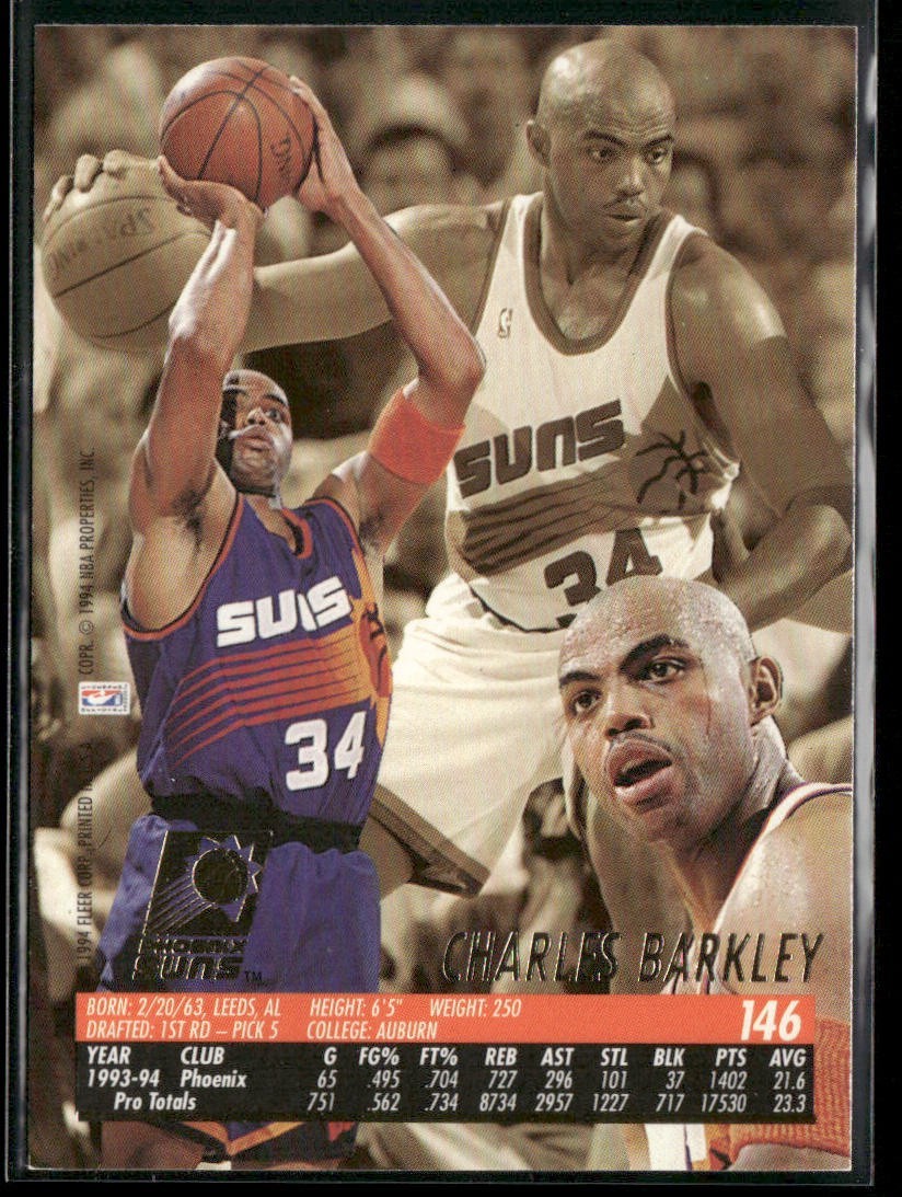 "Sir" Charles Barkley Player Lot Bundle 10 Basketball Cards CB004 Suns Sixers back