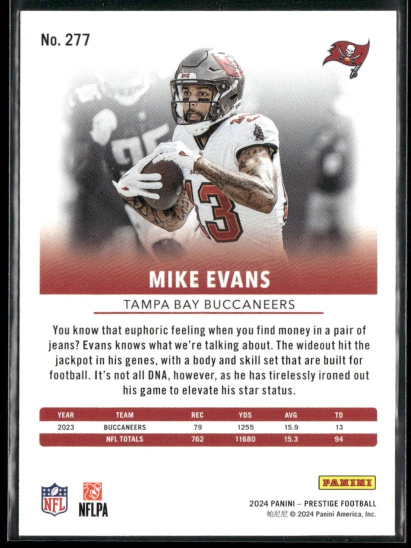 Mike Evans Player Lot Bundle 10 Different Football Cards ME002 Buccaneers back