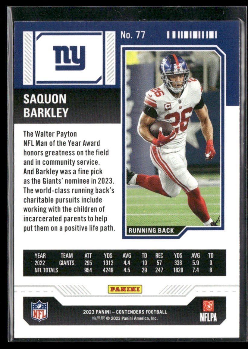 Saquon Barkley Player Lot Bundle 10 Different Football Cards SB001 Giants back