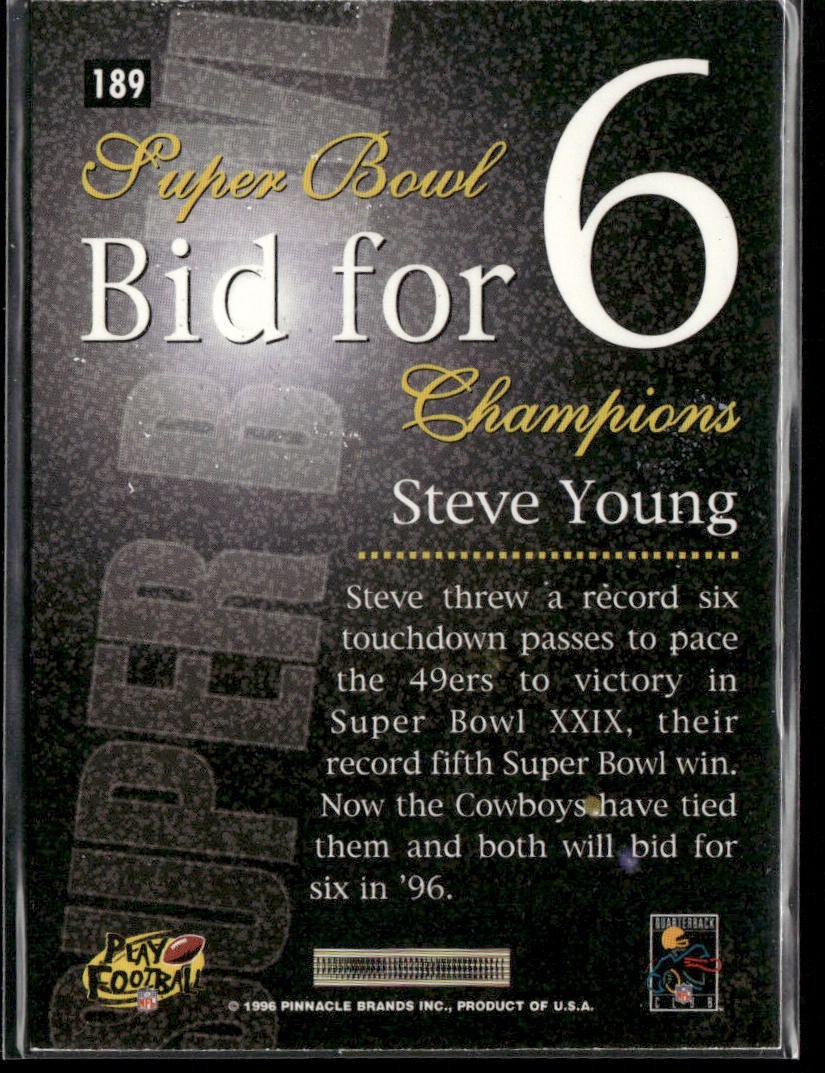 Steve Young Player Lot Bundle 10 Different Football Cards SY005 49ers back