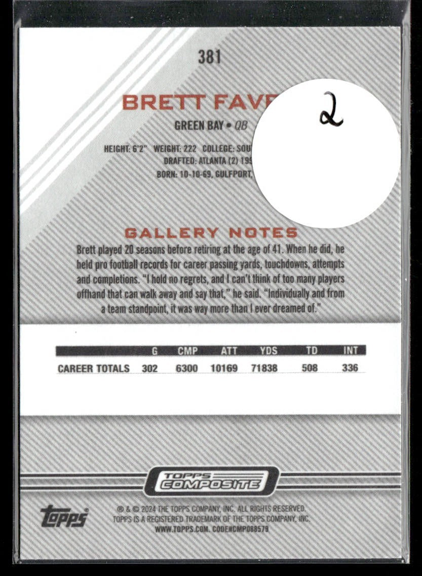 Brett Favre Player Lot Bundle 10 Different Football Cards BF001 Packers back