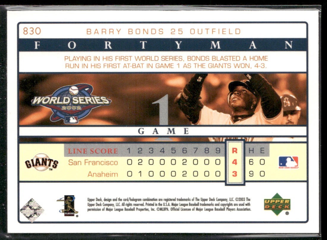 Barry Bonds Player Lot Bundle 10 Different Baseball Cards BB005 Giants Pirates back