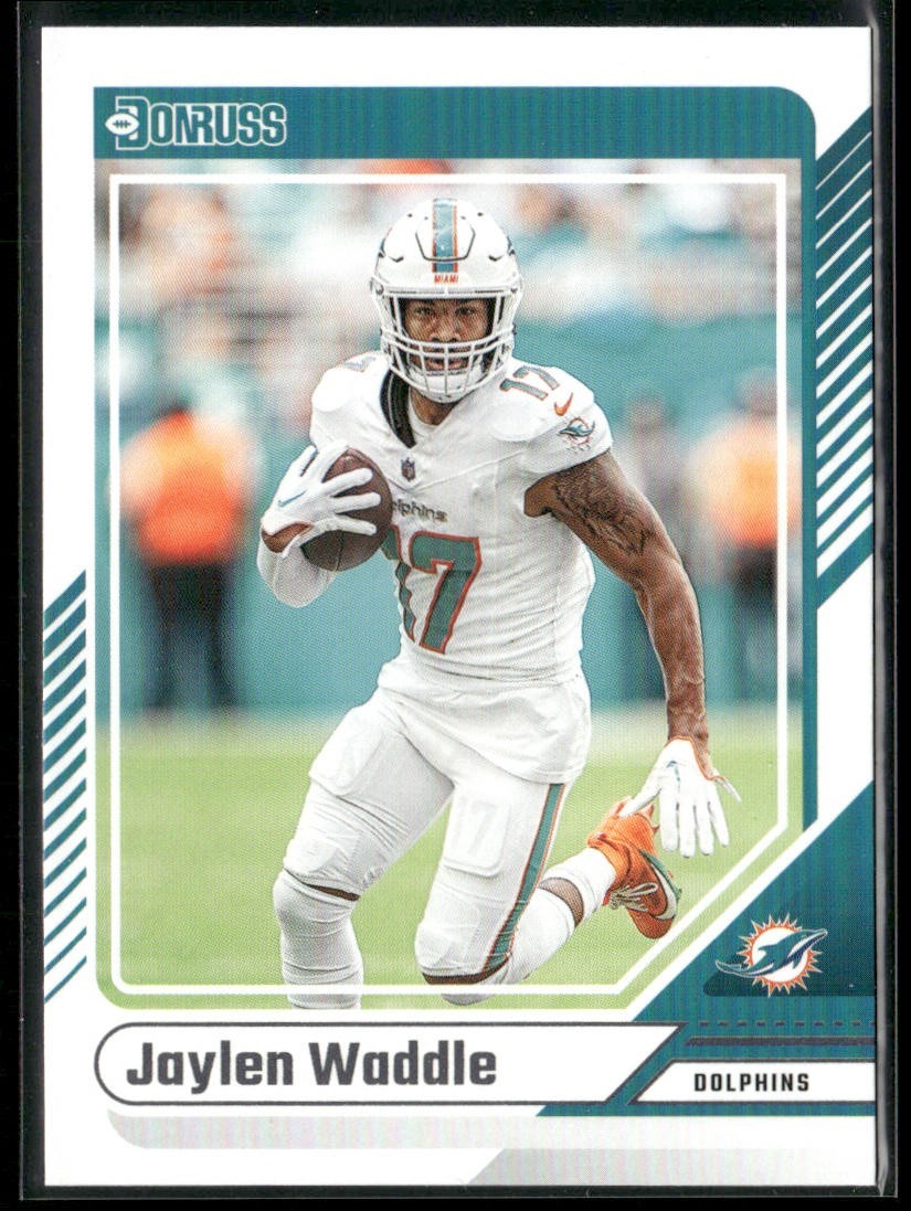 Jaylen Waddle Player Lot Bundle 10 Different Football Cards JW003 Dolphins 2 RC back