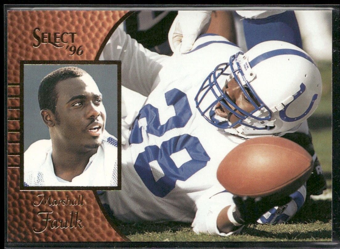 Marshall Faulk Player Lot Bundle 10 Different Football Cards MF002 2 RC back