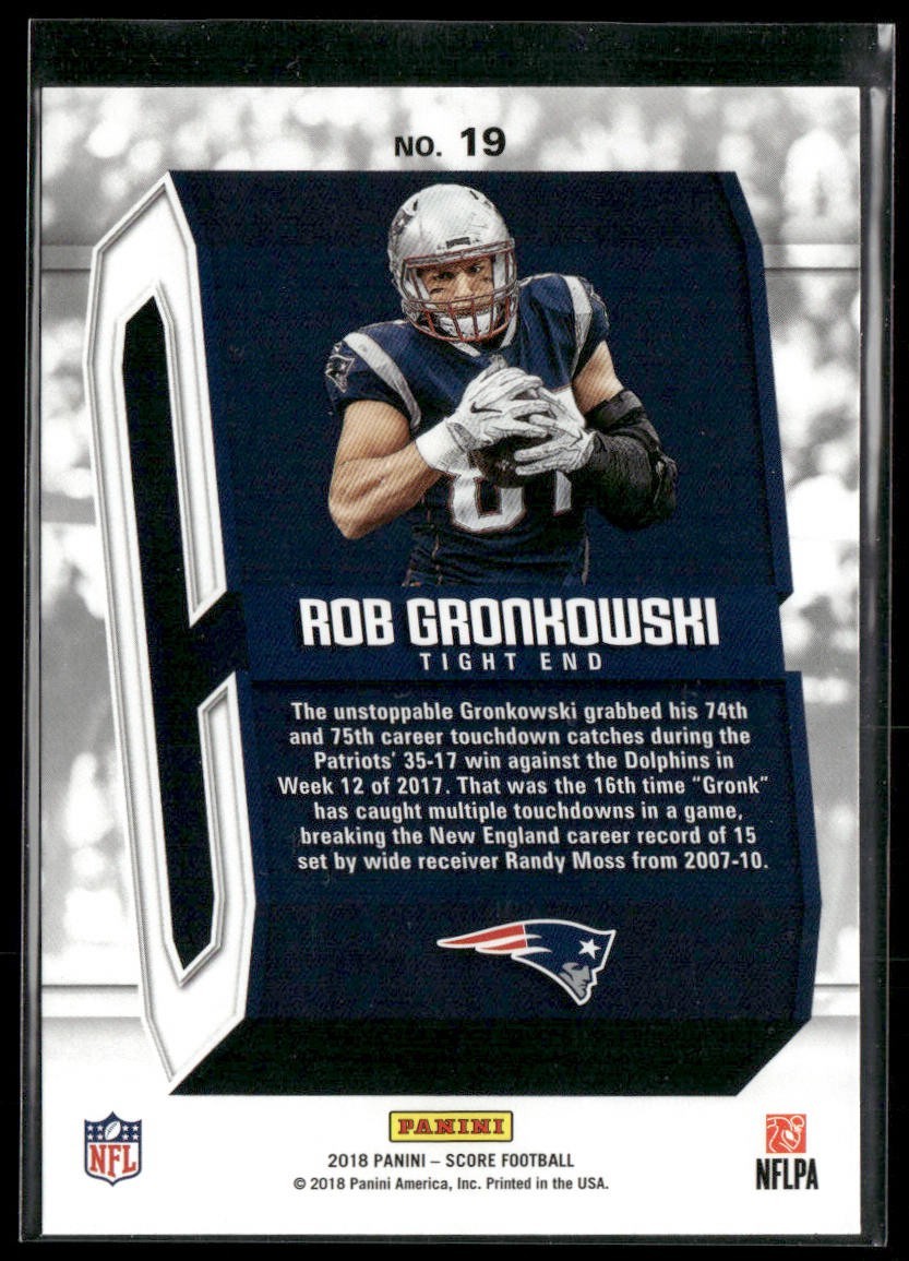 Rob Gronkowski Player Lot Bundle 10 Different Football Cards RG002 back
