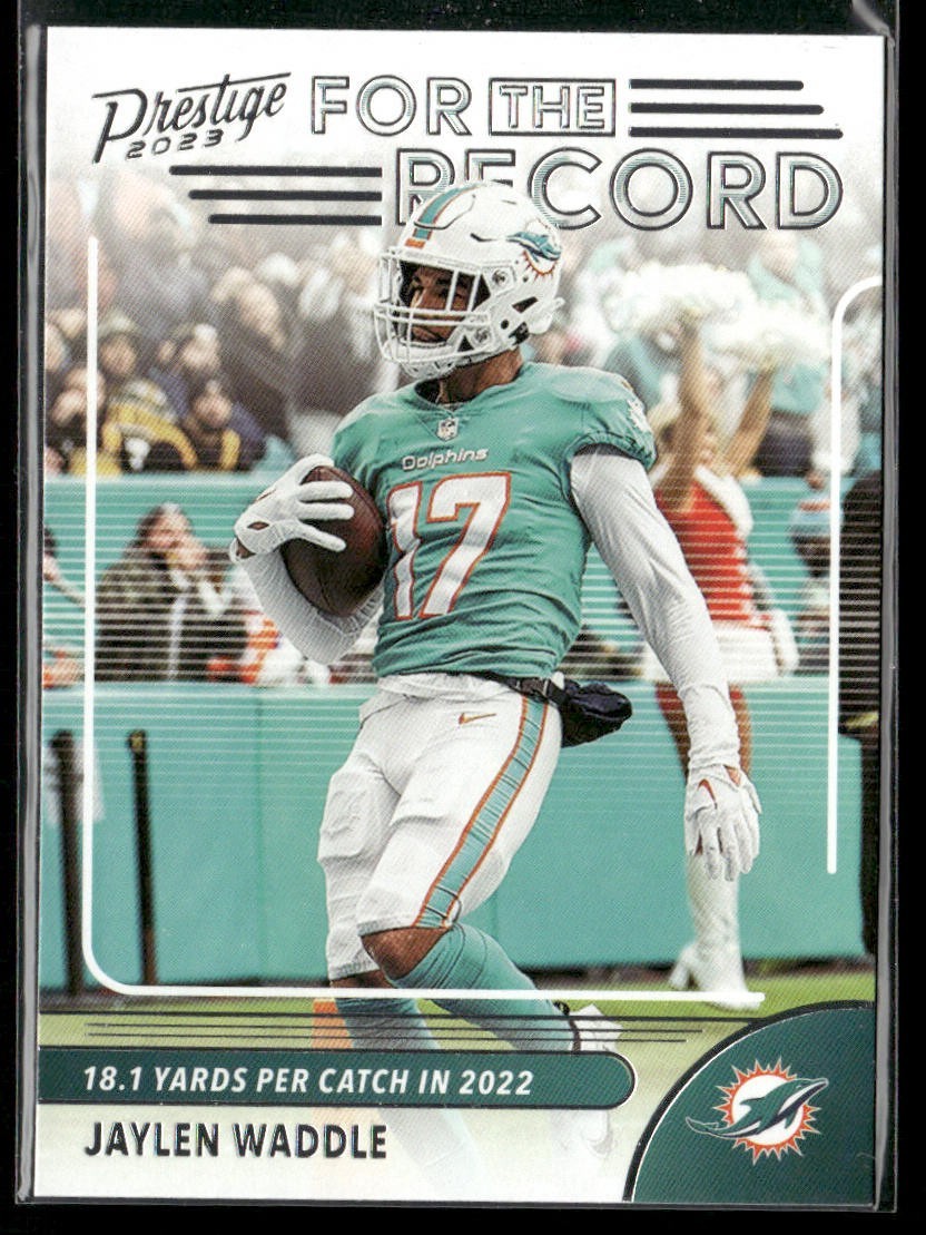 Jaylen Waddle Player Lot Bundle 10 Different Football Cards JW003 Dolphins 2 RC back