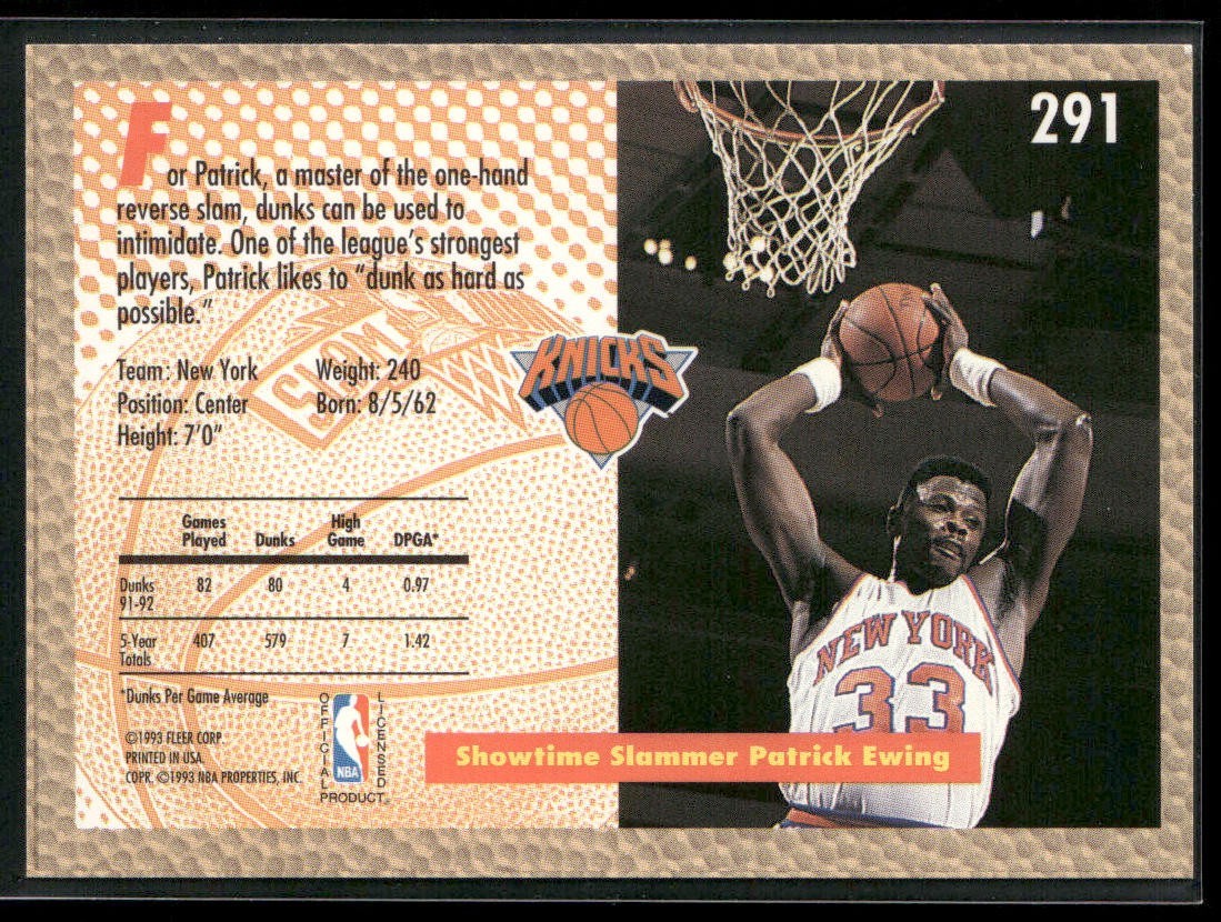 Patrick Ewing Player Lot Bundle 10 Basketball Cards PE006 New York Knicks back